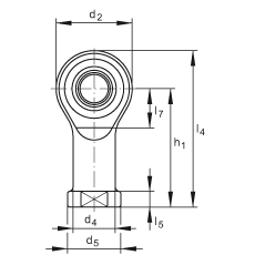 桿端軸承 GIKSL18-PS, 根據(jù) DIN ISO 12 240-4 標準，特種鋼材料，帶左旋內(nèi)螺紋，免維護