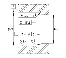 推力角接觸球軸承 7602012-2RS-TVP, 單向，接觸角 a = 60°，限制公差，兩側(cè)唇密封