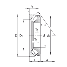 推力調(diào)心滾子軸承 29317-E1, 根據(jù) DIN 728/ISO 104 標(biāo)準(zhǔn)的主要尺寸，單向，可分離