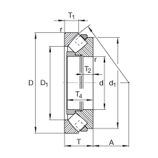 推力調(diào)心滾子軸承 292/530-E-MB, 根據(jù) DIN 728/ISO 104 標(biāo)準(zhǔn)的主要尺寸，單向，可分離