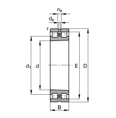 圓柱滾子軸承 NN3015-AS-K-M-SP, 根據(jù) DIN 5412-4 標(biāo)準(zhǔn)的主要尺寸, 非定位軸承, 雙列，帶錐孔，錐度 1:12 ，可分離, 帶保持架，減小的徑向內(nèi)部游隙，限制公差