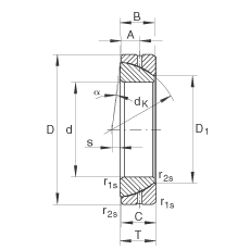 角接觸關(guān)節(jié)軸承 GE160-SX, 根據(jù) DIN ISO 12 240-2 標(biāo)準(zhǔn)，需維護(hù)