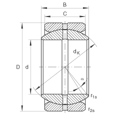 關(guān)節(jié)軸承 GE57-ZO, 根據(jù) DIN ISO 12 240-1 標(biāo)準(zhǔn)，英制尺寸，需維護(hù)