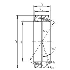 關(guān)節(jié)軸承 GE500-DO, 根據(jù) DIN ISO 12 240-1 標(biāo)準(zhǔn)，需維護(hù)