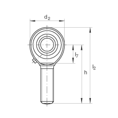 桿端軸承 GAKR6-PB, 根據(jù) DIN ISO 12 240-4 標(biāo)準(zhǔn)，帶右旋外螺紋，需維護