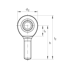 桿端軸承 GAR10-UK, 根據(jù) DIN ISO 12 240-4 標(biāo)準(zhǔn)，帶右旋外螺紋，需維護(hù)