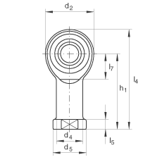 桿端軸承 GIKL30-PW, 根據(jù) DIN ISO 12 240-4 標(biāo)準(zhǔn)，帶左旋內(nèi)螺紋，需維護(hù)