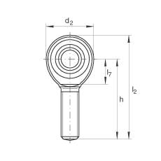 桿端軸承 GAKL12-PW, 根據 DIN ISO 12 240-4 標準，帶左旋外螺紋，需維護