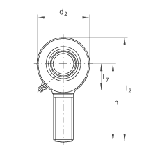 桿端軸承 GAR10-DO, 根據(jù) DIN ISO 12 240-4 標(biāo)準(zhǔn)，帶右旋外螺紋，需維護(hù)