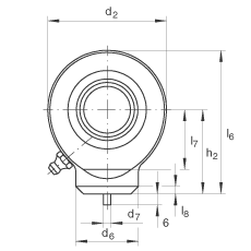 液壓桿端軸承 GK25-DO, 根據(jù) DIN ISO 12 240 標(biāo)準(zhǔn)，帶焊接面，需維護(hù)