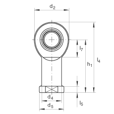 桿端軸承 GIL20-UK, 根據(jù) DIN ISO 12 240-4 標(biāo)準(zhǔn)，帶左旋內(nèi)螺紋，需維護(hù)