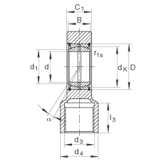 液壓桿端軸承 GIHRK60-DO, 根據(jù) DIN ISO 12 240-4 標(biāo)準(zhǔn)，帶右旋螺紋夾緊裝置，需維護(hù)