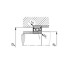 主軸軸承 HSS7010-E-T-P4S, 調節(jié)，成對安裝，接觸角 α = 25°，兩側唇密封，非接觸，限制公差