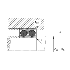 主軸軸承 HCB7210-E-T-P4S, 調(diào)節(jié)，成對或單元安裝，接觸角 α = 25°，陶瓷球，限制公差