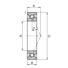 主軸軸承 HS71911-E-T-P4S, 調(diào)節(jié)，成對(duì)或單元安裝，接觸角 α = 25°，限制公差