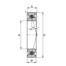 主軸軸承 HC7022-C-T-P4S, 調(diào)節(jié)，成對(duì)或單元安裝，接觸角 α = 15°，陶瓷球，限制公差