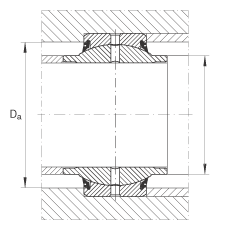 關(guān)節(jié)軸承 GE35-HO-2RS, 根據(jù) DIN ISO 12 240-1 標(biāo)準(zhǔn), 需維護(hù)，兩側(cè)唇密封