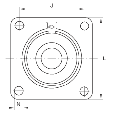 軸承座單元 PCCJ30, 帶四個(gè)螺栓孔的法蘭的軸承座單元，鑄鐵，雙列角接觸球軸承，P 型密封
